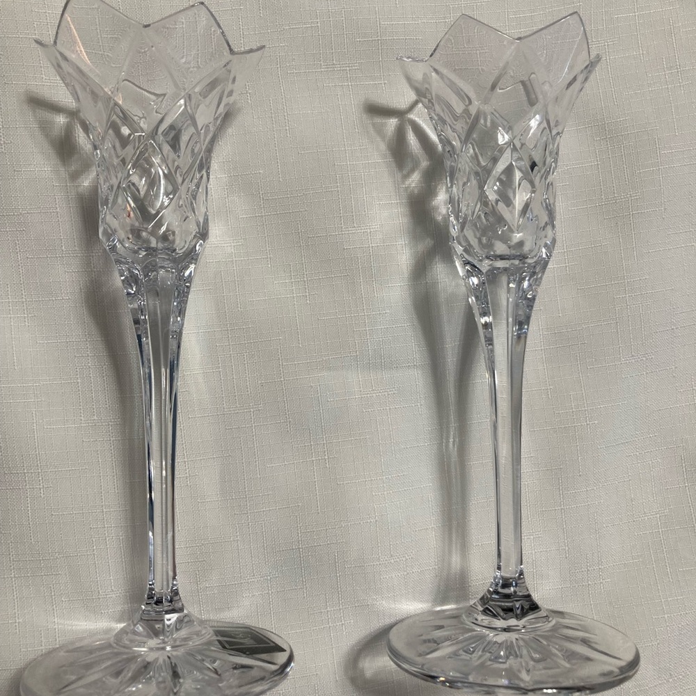 Mikasa Clear Crystal Cut Taper Candle Holders (Pair)